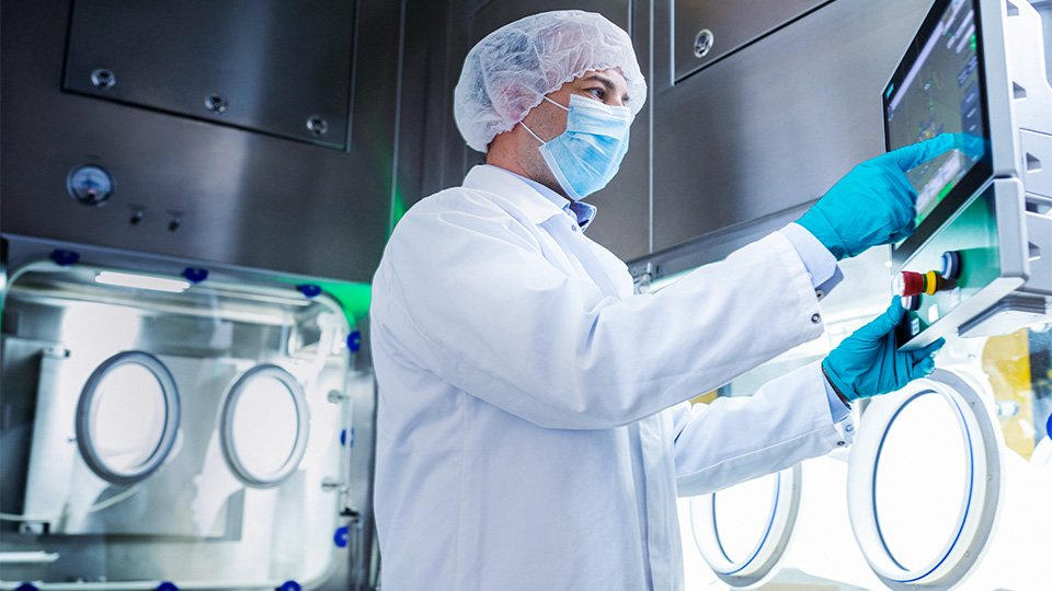 Man working in laboratory